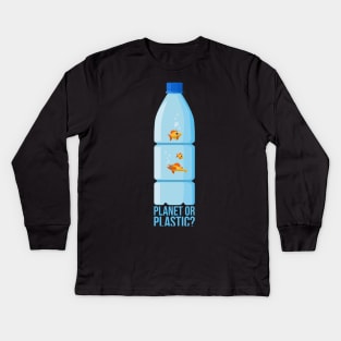 'Planet Or Plastic' Ocean Conservation Shirt Kids Long Sleeve T-Shirt